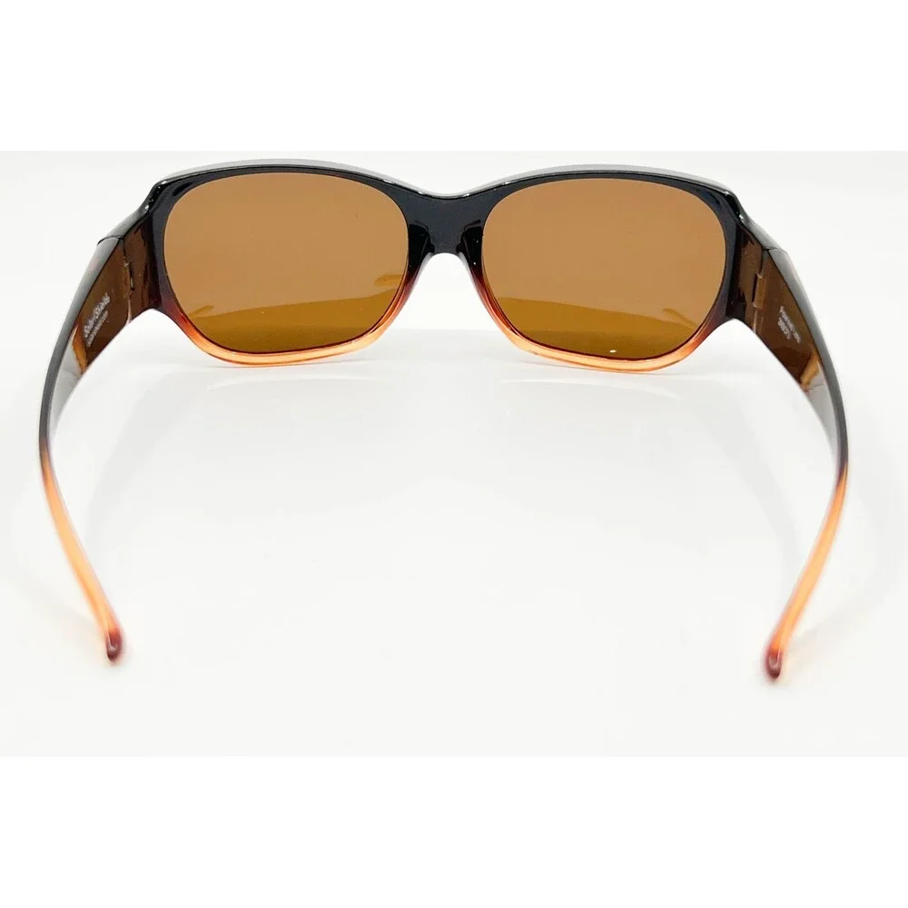 Solar Shield Sunglasses Womens Black Brown Polarized Fits Over 2NSCF3 OS